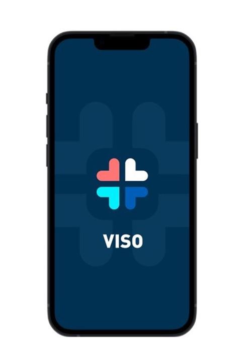 a smartphone with the Viso app logo