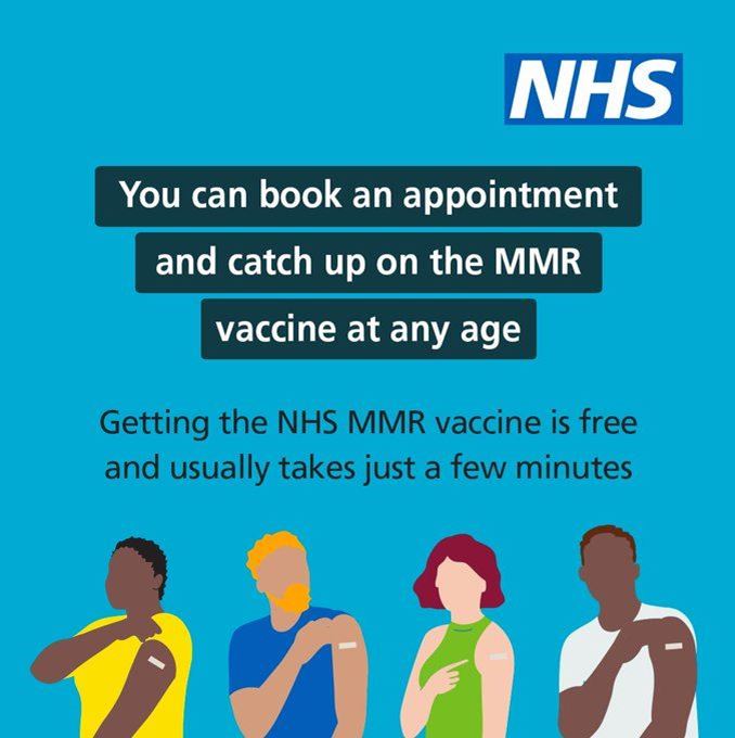 You can book an appointment and catch up on the MMR vaccine at any age.  Getting the NHS MMR vaccine is free and usually takes just a few minutes