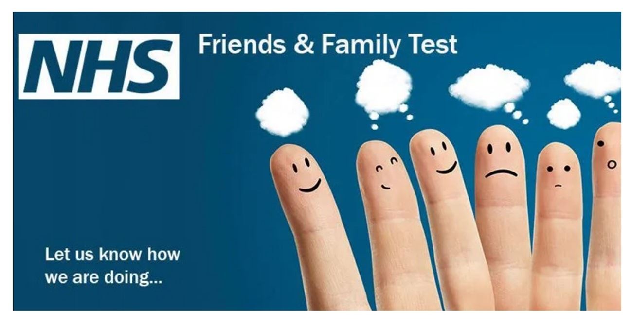 NHS logo Friends and Family Test - let us know how we are doing